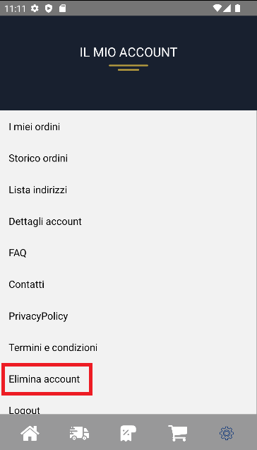 Voce elimina account