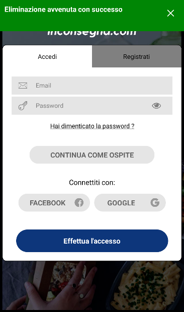 Schermata di accesso